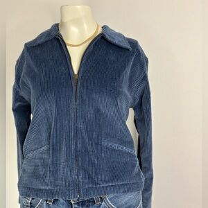 Vintage Quizz Blue Corduroy Women's Jacket